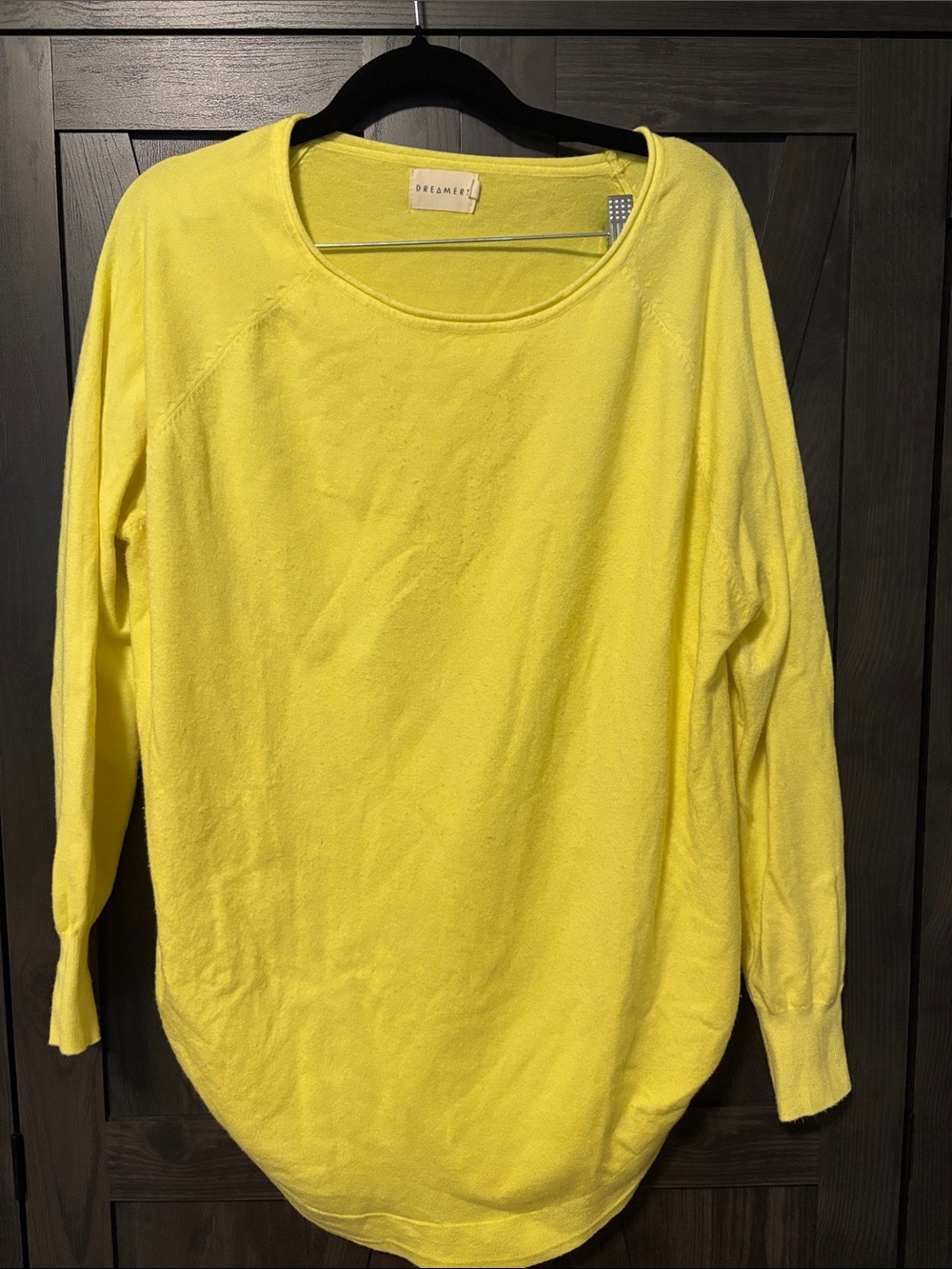 Dreamers Bright Yellow Lightweight Crewneck Sweater